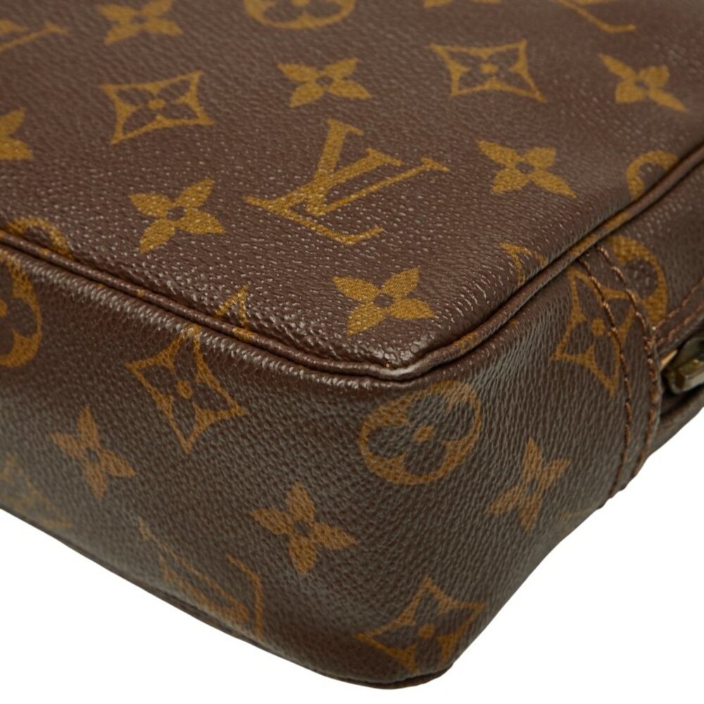 LOUIS VUITTON Authentic Brown Monogram Leather Clutch Bag - Picture 6 of 9
